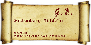 Guttenberg Milán névjegykártya